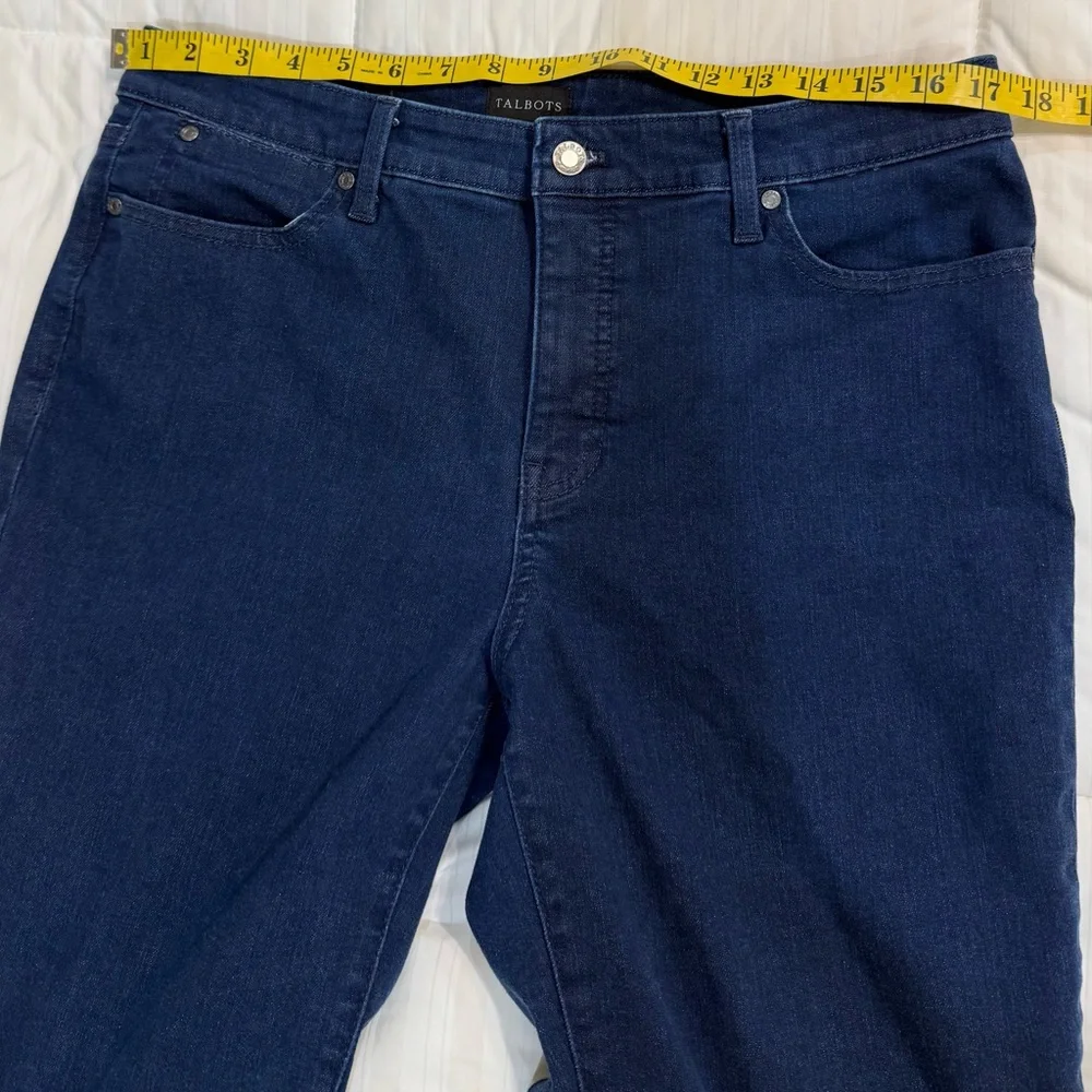 Talbots Women's Blue Jeans with Crystal Embellishment on Lower Legs of Jeans